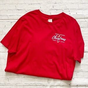 Mens Disney Red Short Sleeve Disney Springs Christmas Trail of Trees 2019